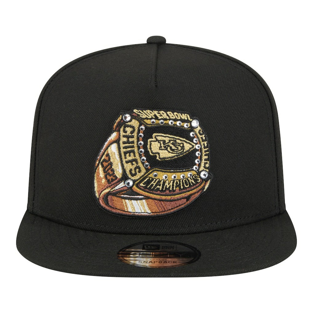 Kansas City Chiefs New Era Super Bowl Ring 9FIFTY A-Frame Adjustable Hat Black - NFL