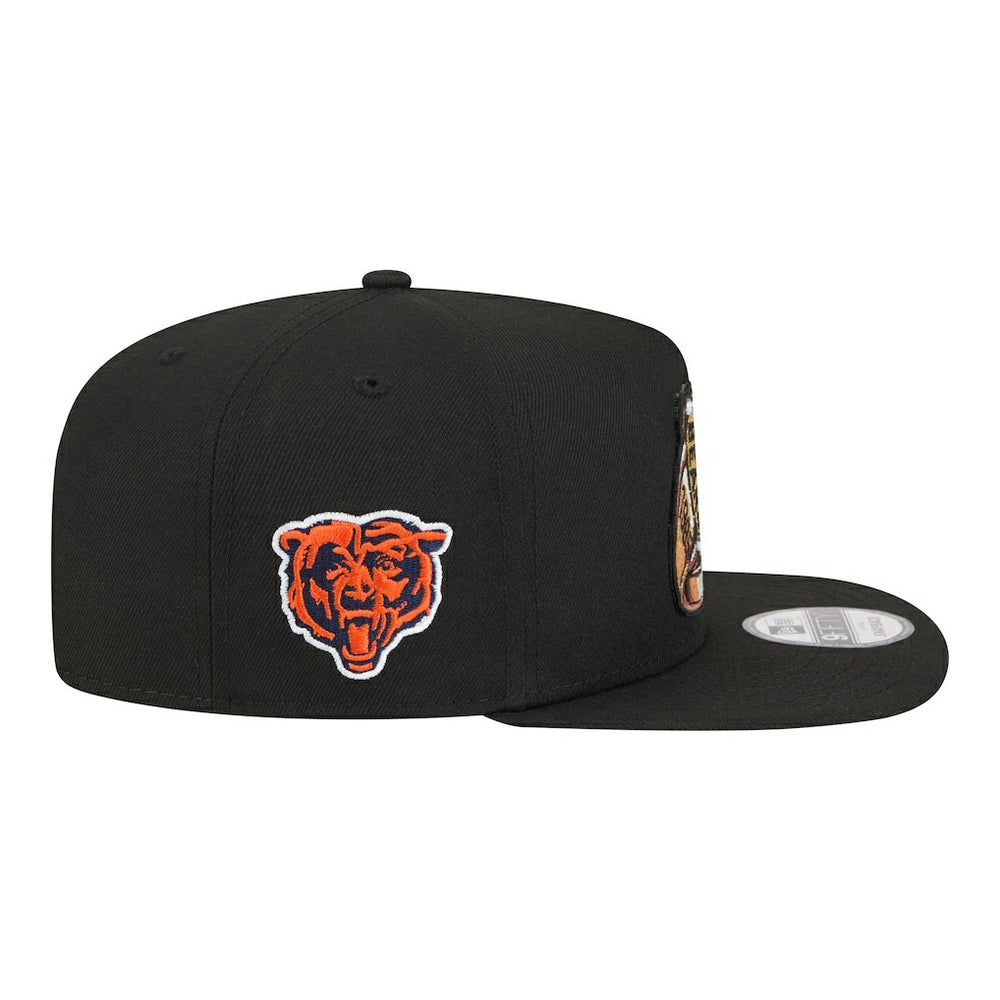 Chicago Bears New Era Super Bowl Ring 9FIFTY A-Frame Adjustable Hat Black - NFL