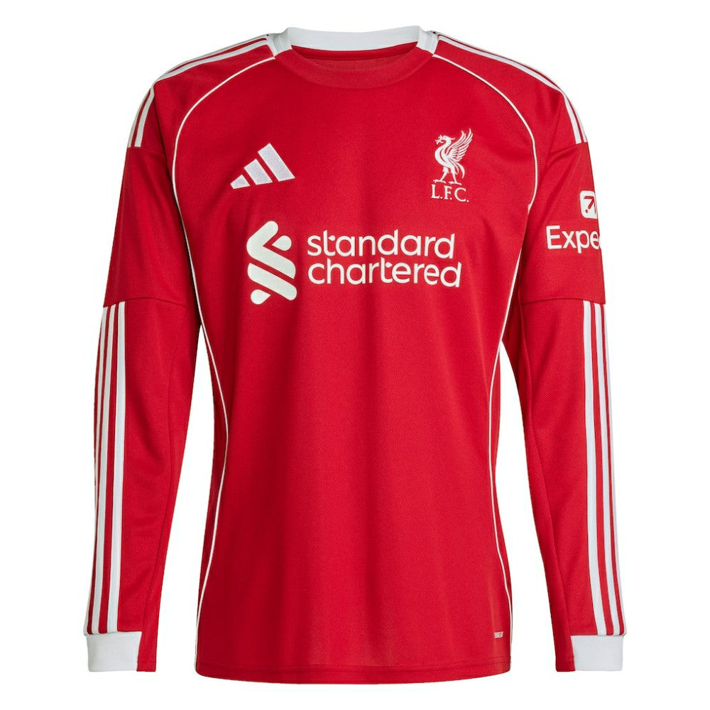 Adidas Virgil van Dijk Liverpool 2025/26 Home Replica Long Sleeve Jerseys - Red