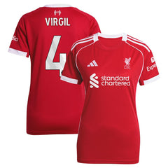 Adidas Virgil van Dijk Liverpool Women's 2025/26 Home Replica Jerseys - Red