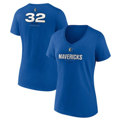NBA - Cooper Flagg Dallas Mavericks Women's Name & Number V-Neck T-Shirt - Blue