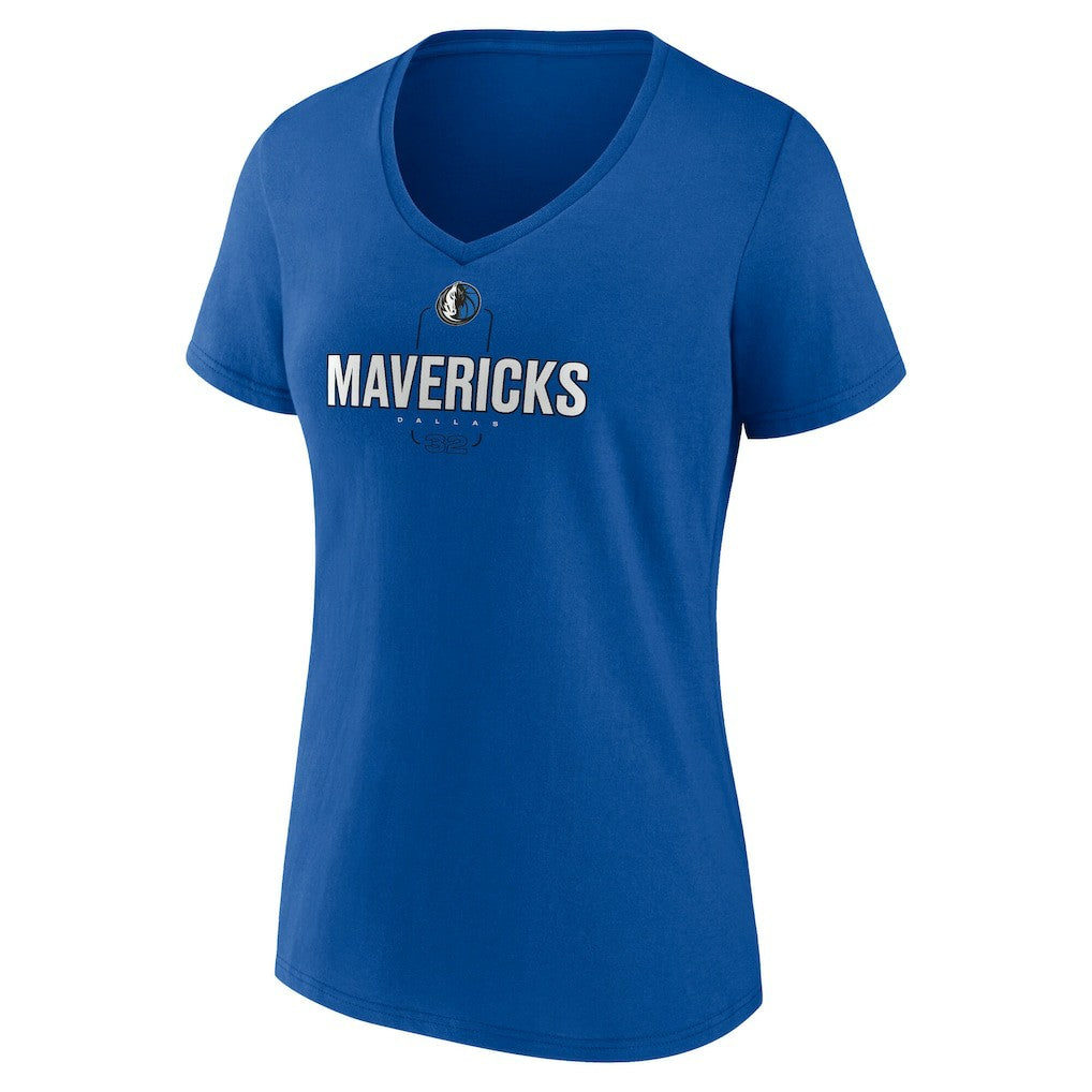 NBA - Cooper Flagg Dallas Mavericks Women's Name & Number V-Neck T-Shirt - Blue