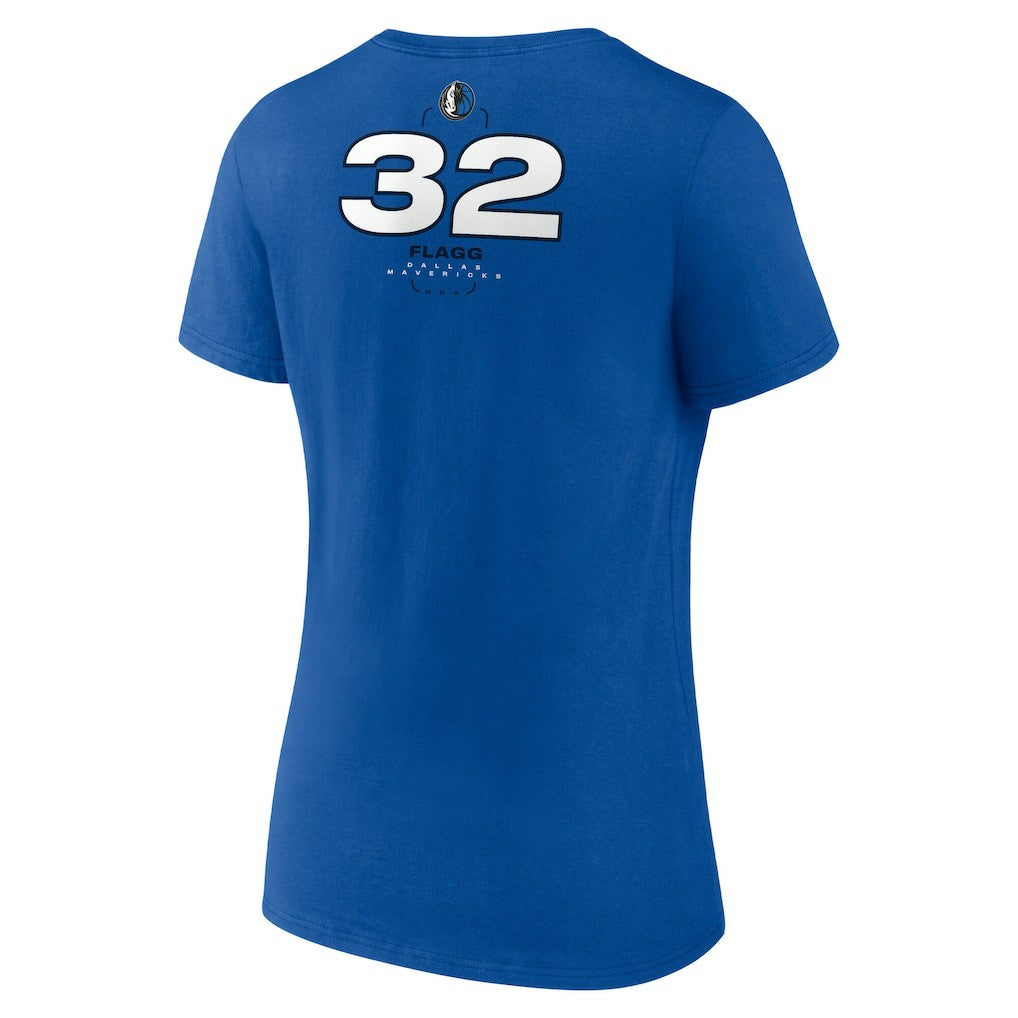 NBA - Cooper Flagg Dallas Mavericks Women's Name & Number V-Neck T-Shirt - Blue
