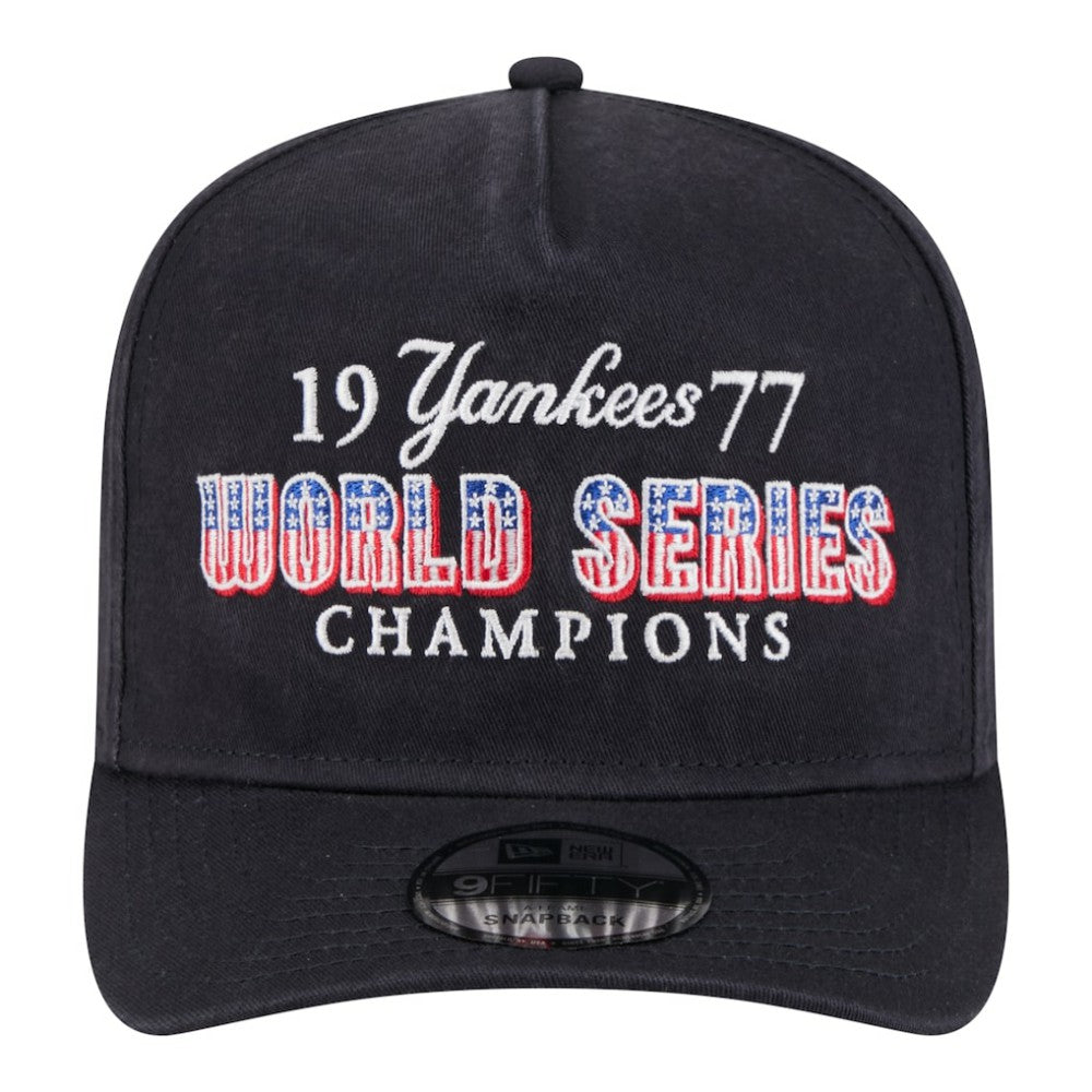New York Yankees New Era 1977 World Series Champions Throwback 9FIFTY A-Frame Snapback Hat Lifestyle