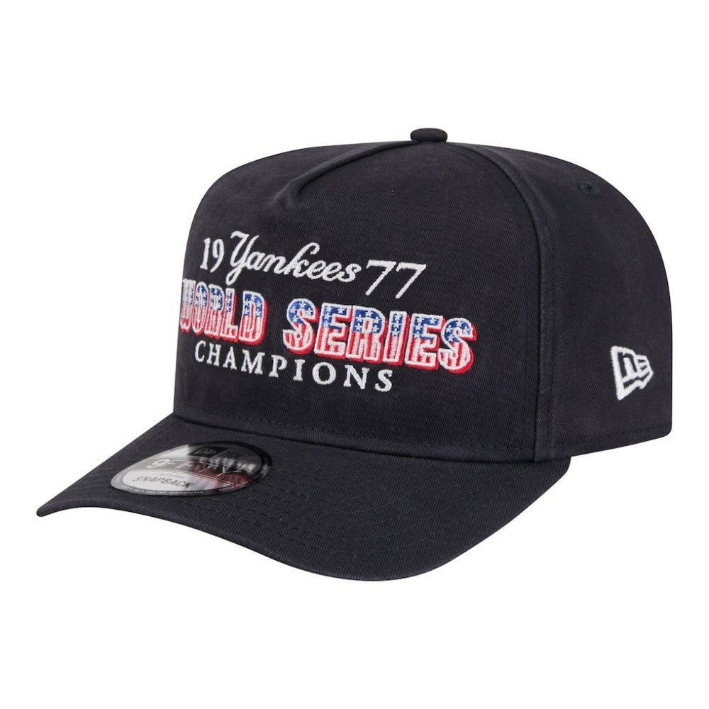 New York Yankees New Era 1977 World Series Champions Throwback 9FIFTY A-Frame Snapback Hat Lifestyle