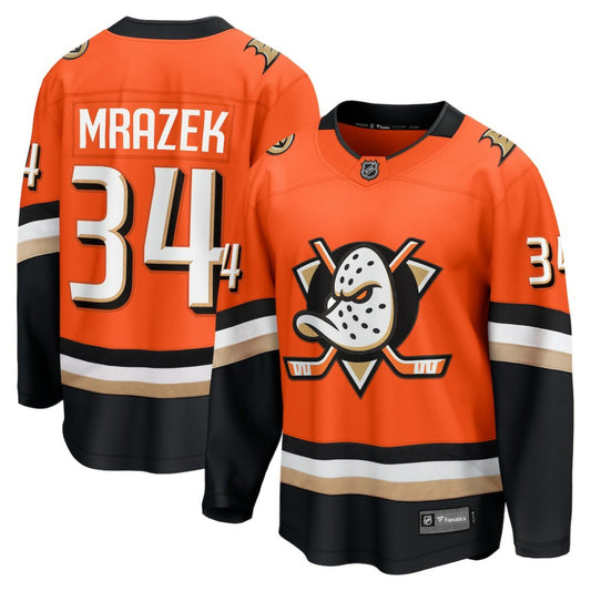 Petr Mrazek Anaheim Ducks Fanatics Home Breakaway Jersey - Orange | NHL Jerseys