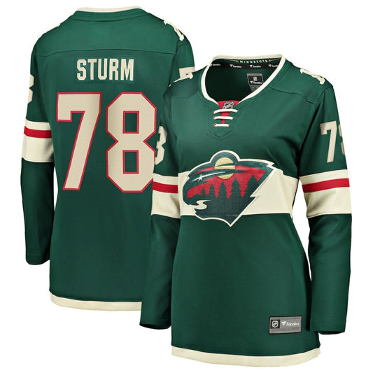 Nico Sturm Minnesota Wild Fanatics Women's Home Breakaway Jersey - Green | NHL Jerseys
