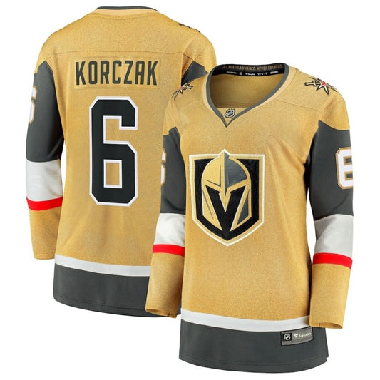 Kaedan Korczak Vegas Golden Knights Fanatics Women's Home Breakaway Jersey - Gold | NHL Jerseys