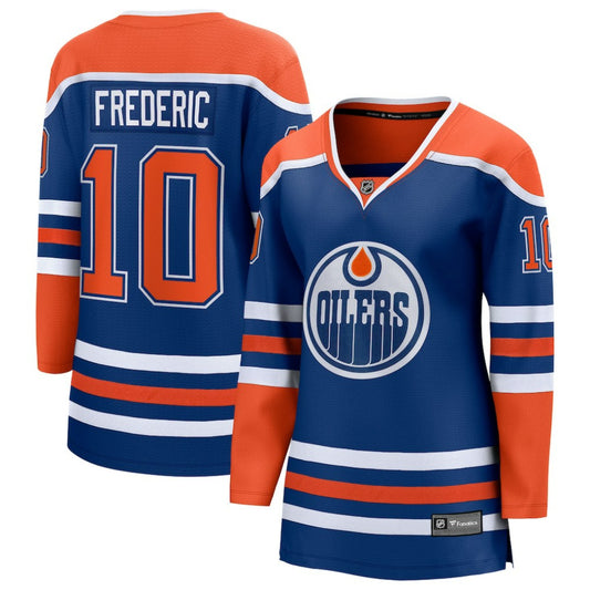 Trent Frederic Edmonton Oilers Fanatics Women's Home Breakaway Jersey - Royal | NHL Jerseys