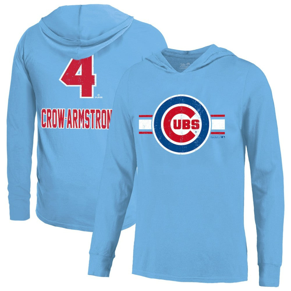 Pete Crow-Armstrong Chicago Cubs Majestic Threads Lightweight Name & Number Hoodie Sale
