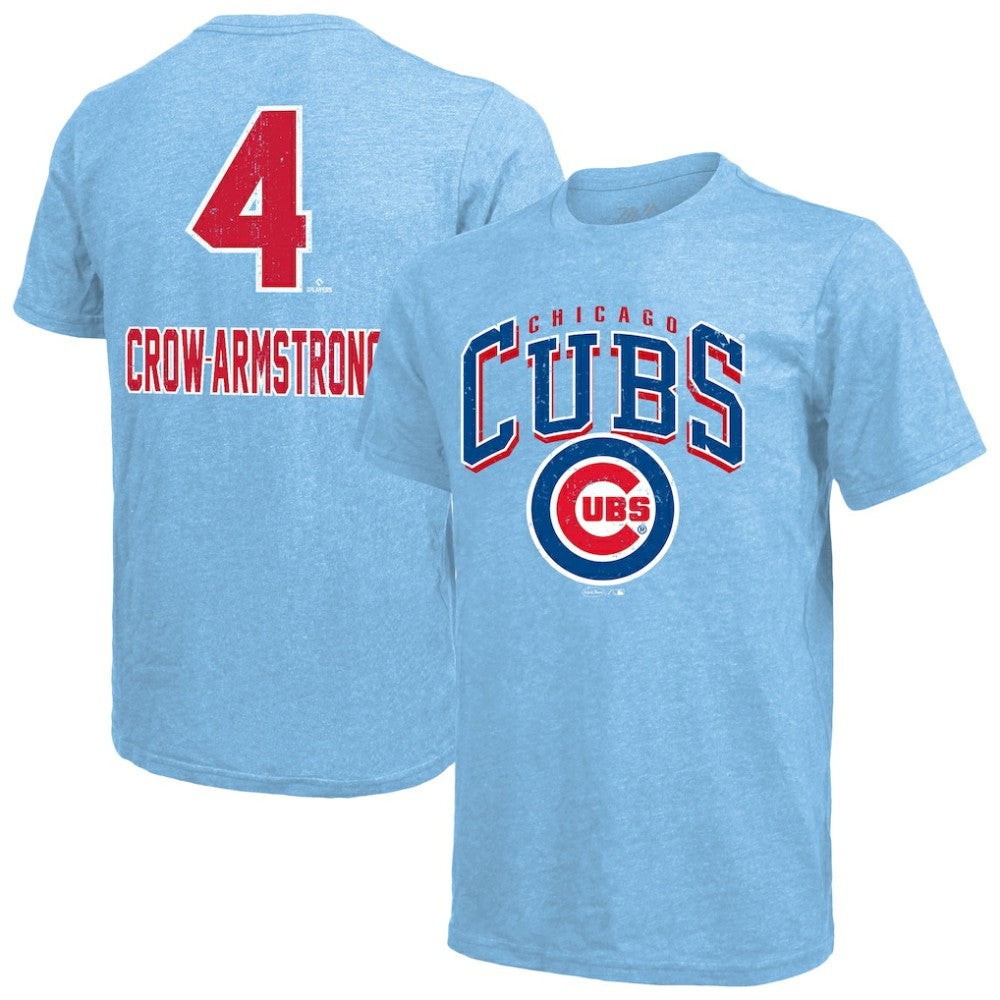 Pete Crow-Armstrong Chicago Cubs Majestic Threads Triblend Name & Number T-Shirt Clearance