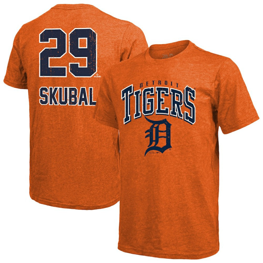 Tarik Skubal Detroit Tigers Majestic Threads Triblend Name & Number T-Shirt discount