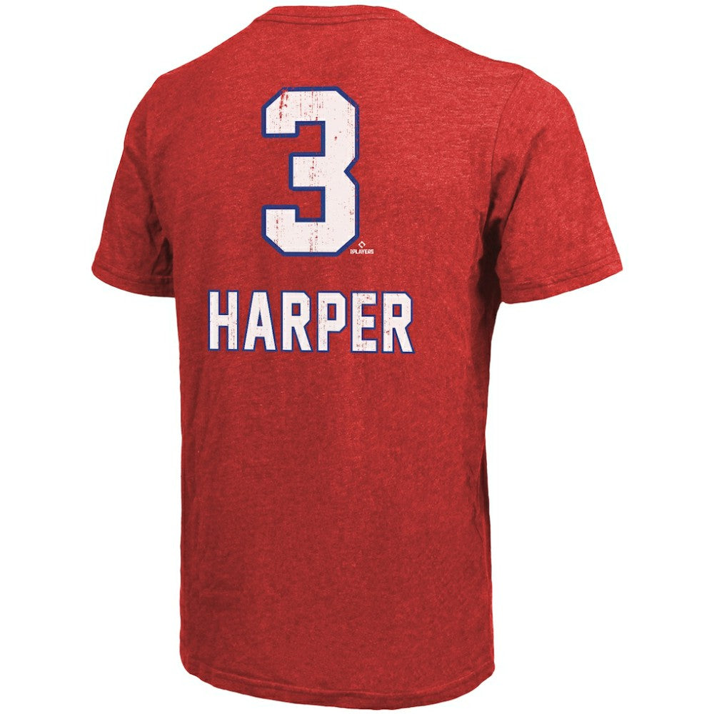 Bryce Harper Philadelphia Phillies Majestic Threads Triblend Name & Number T-Shirt Online