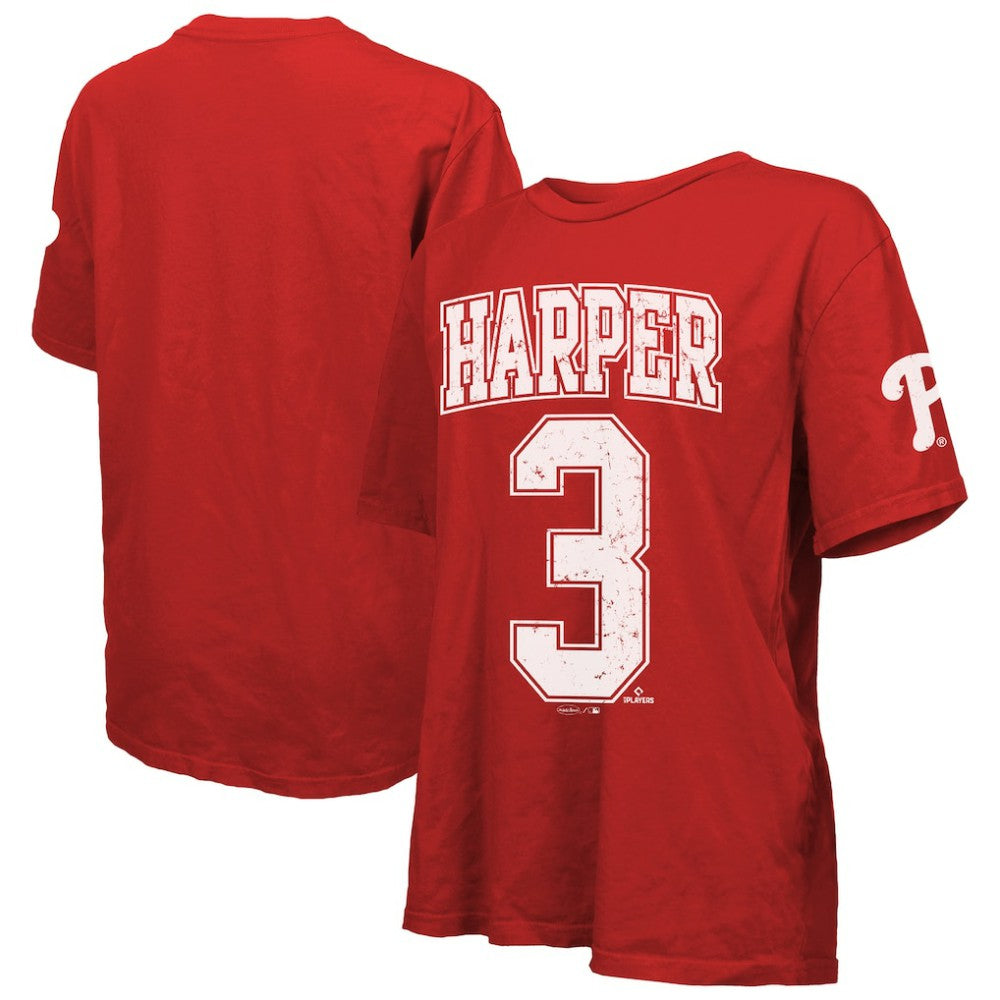 Bryce Harper Philadelphia Phillies Majestic Threads Women's Oversized Name & Number T-Shirt On Sale