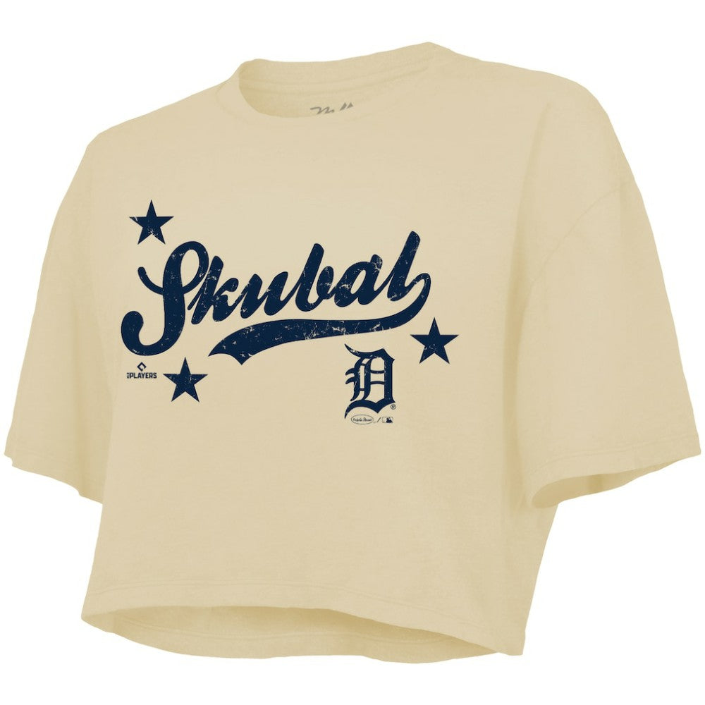 Tarik Skubal Detroit Tigers Majestic Threads Women's Boxy Crop Top for sale
