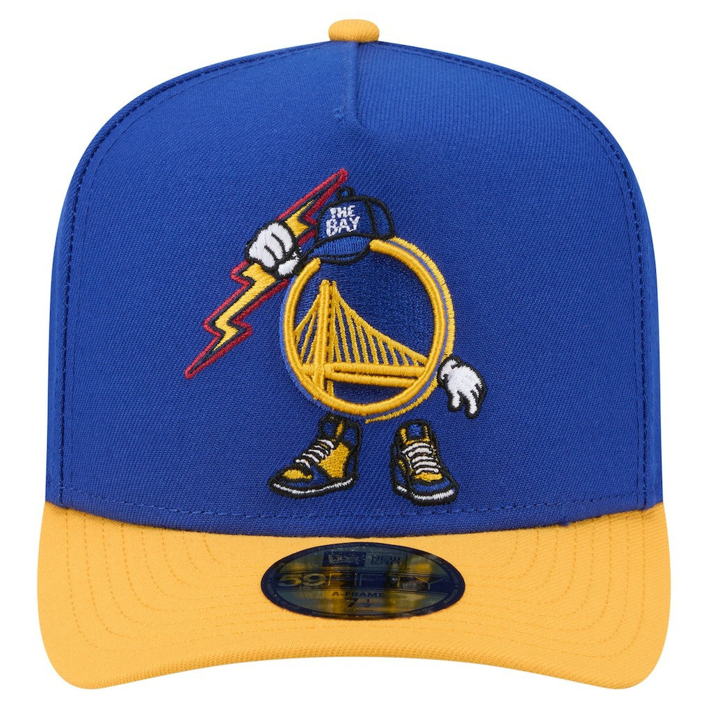 New Era - Golden State Warriors Injection Cartoon Logo A-Frame 59FIFTY Fitted Hat - Royal