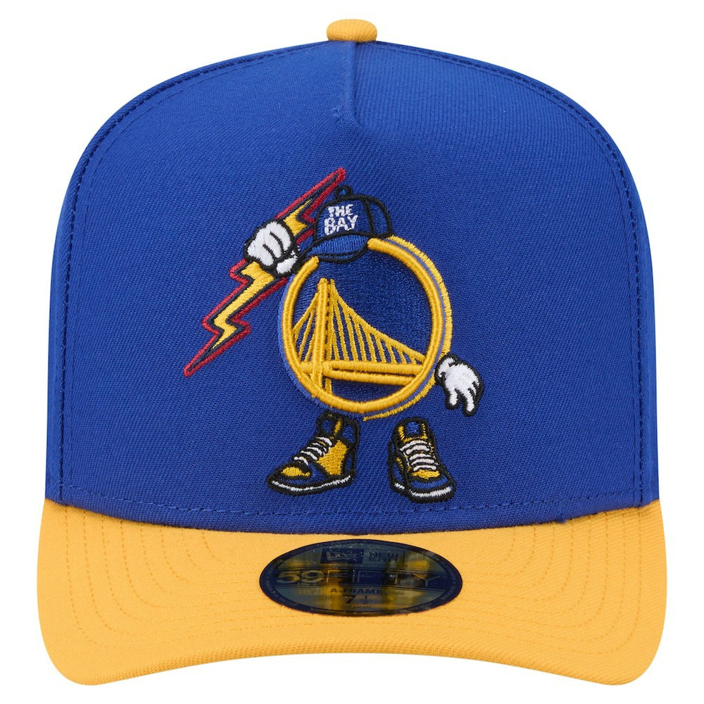 New Era - Golden State Warriors Injection Cartoon Logo A-Frame 59FIFTY Fitted Hat - Royal