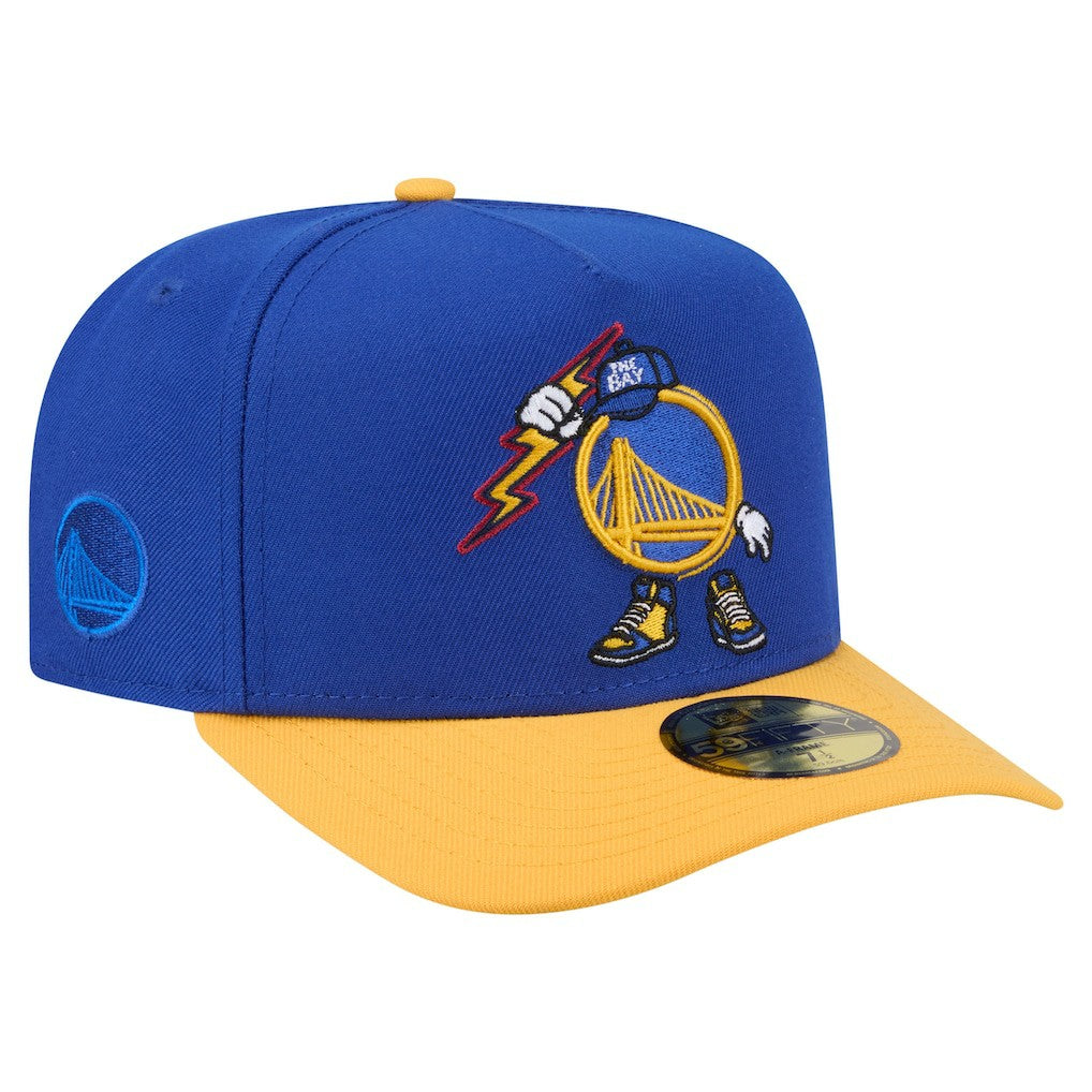 New Era - Golden State Warriors Injection Cartoon Logo A-Frame 59FIFTY Fitted Hat - Royal