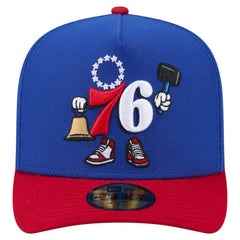 New Era - Philadelphia 76ers Injection Cartoon Logo A-Frame 59FIFTY Fitted Hat - Blue