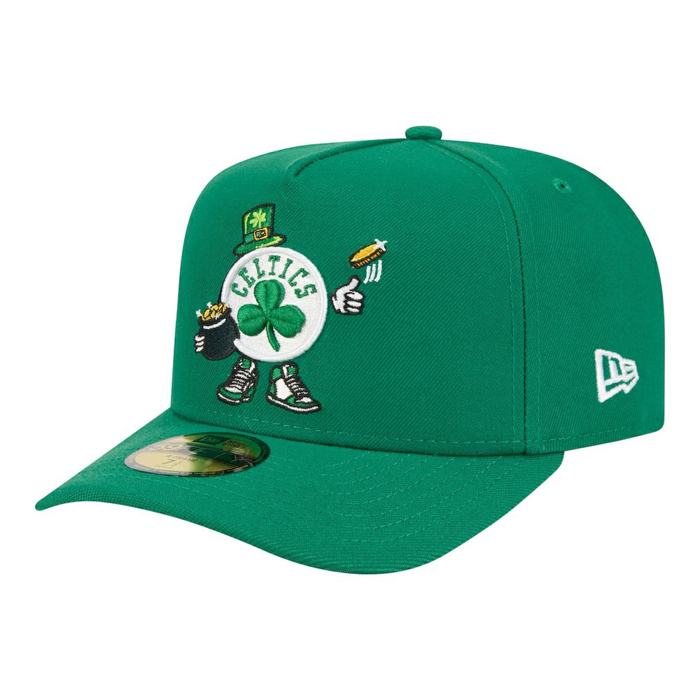 New Era - Boston Celtics Injection Cartoon Logo A-Frame 59FIFTY Fitted Hat - Kelly Green