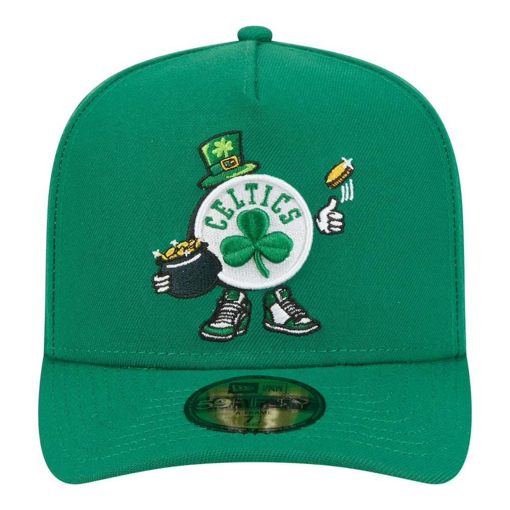 New Era - Boston Celtics Injection Cartoon Logo A-Frame 59FIFTY Fitted Hat - Kelly Green
