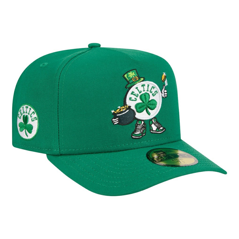 New Era - Boston Celtics Injection Cartoon Logo A-Frame 59FIFTY Fitted Hat - Kelly Green
