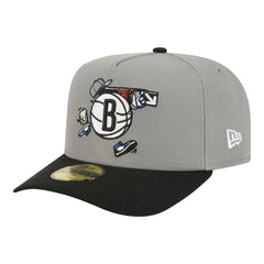 New Era - Brooklyn Nets Injection Cartoon Logo A-Frame 59FIFTY Fitted Hat - Gray