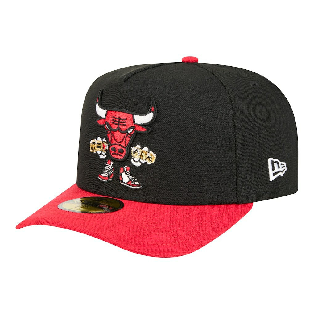 New Era - Chicago Bulls Injection Cartoon Logo A-Frame 59FIFTY Fitted Hat - Black
