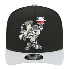 New Era - San Antonio Spurs Injection Cartoon Logo A-Frame 9FIFTY Adjustable Hat - Black