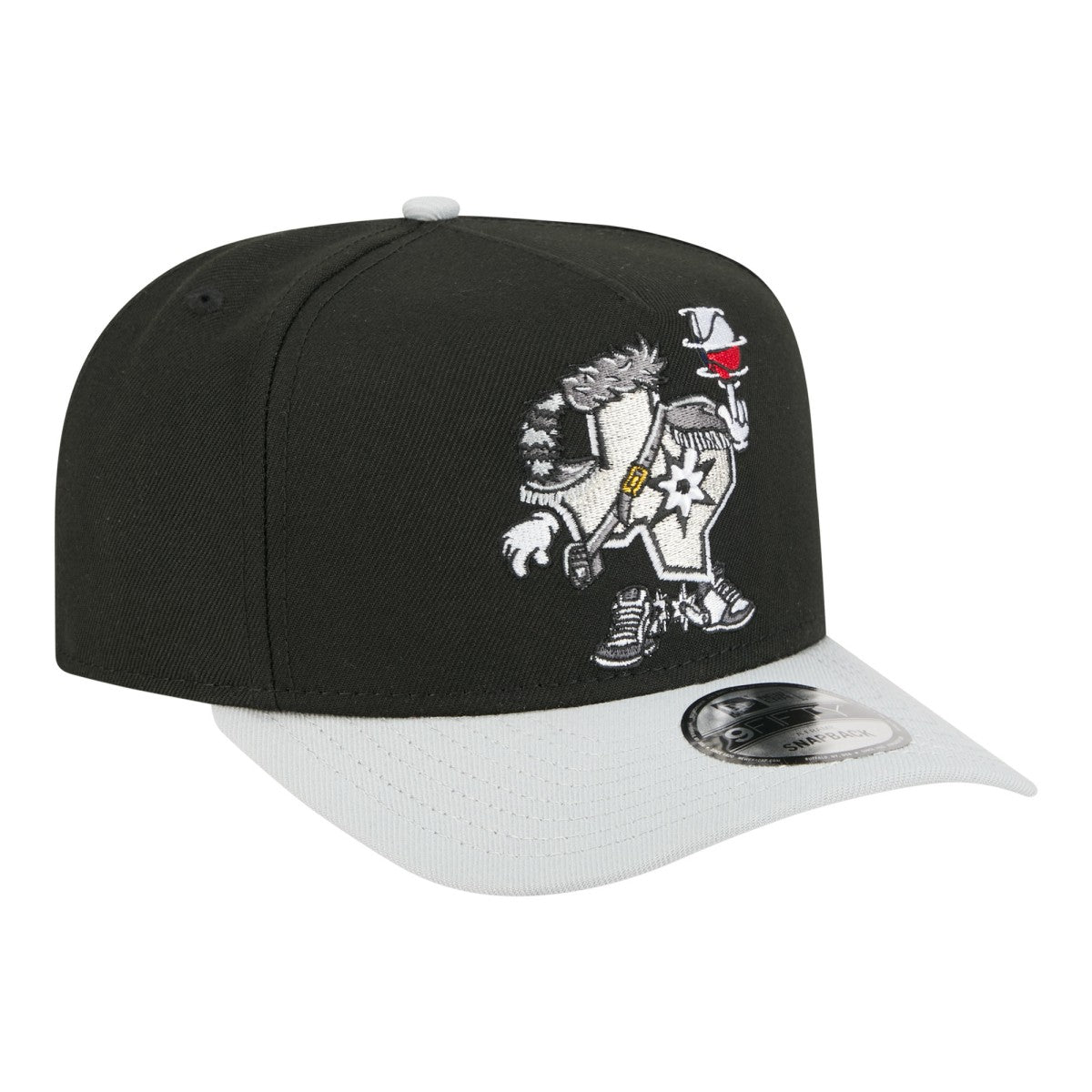 New Era - San Antonio Spurs Injection Cartoon Logo A-Frame 9FIFTY Adjustable Hat - Black