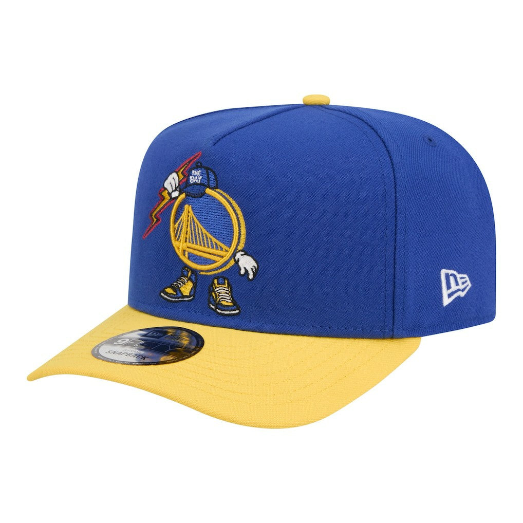New Era - Golden State Warriors Injection Cartoon Logo A-Frame 9FIFTY Adjustable Hat - Royal