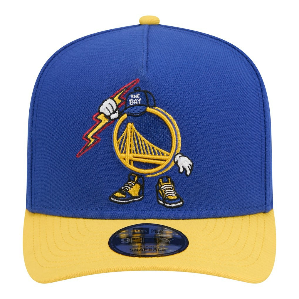New Era - Golden State Warriors Injection Cartoon Logo A-Frame 9FIFTY Adjustable Hat - Royal