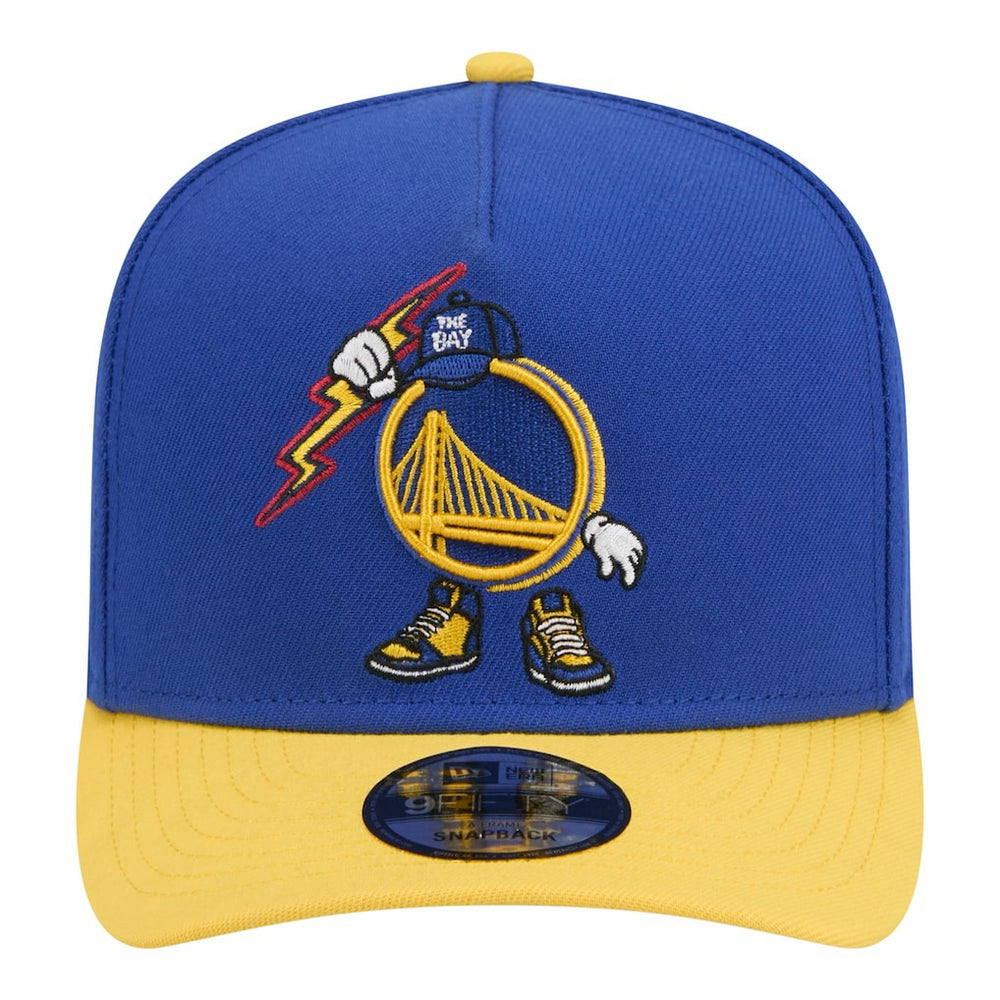 New Era - Golden State Warriors Injection Cartoon Logo A-Frame 9FIFTY Adjustable Hat - Royal
