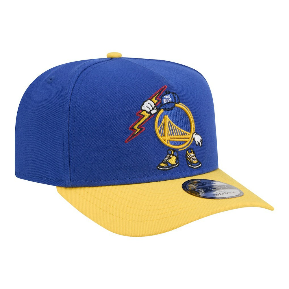 New Era - Golden State Warriors Injection Cartoon Logo A-Frame 9FIFTY Adjustable Hat - Royal