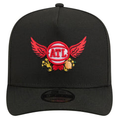 New Era - Atlanta Hawks Injection Cartoon Logo A-Frame 9FIFTY Adjustable Hat - Black