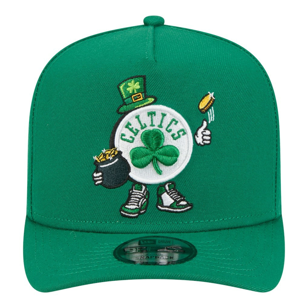 New Era - Boston Celtics Injection Cartoon Logo A-Frame 9FIFTY Adjustable Hat - Kelly Green