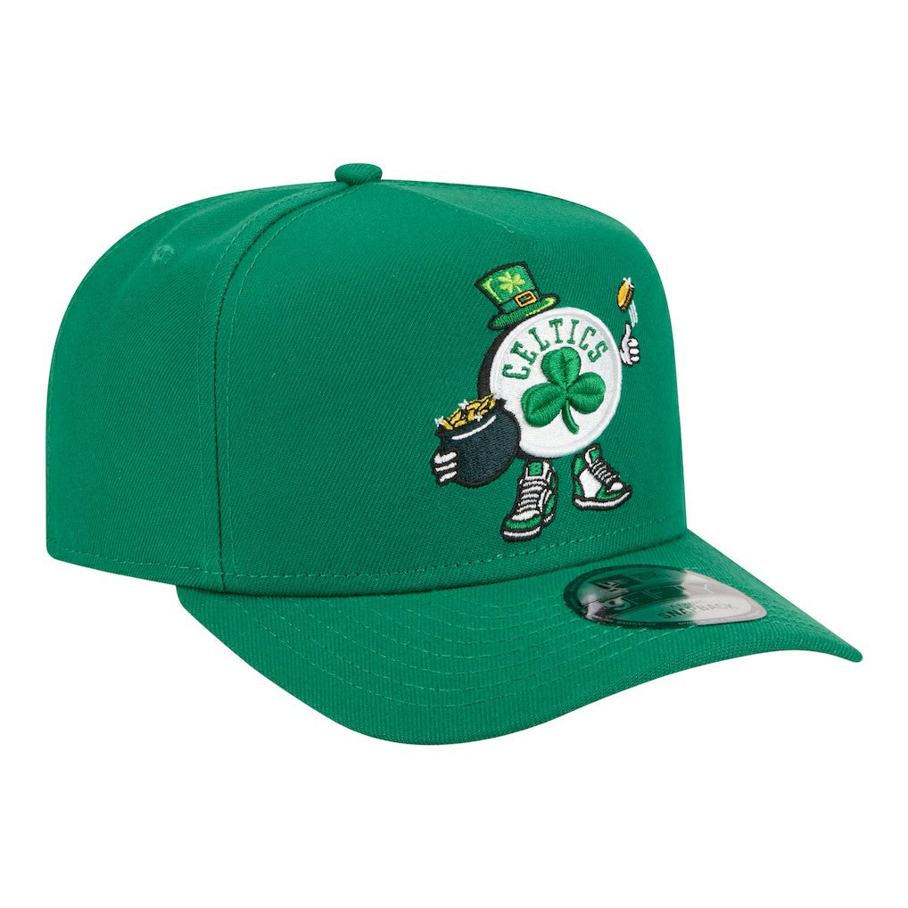 New Era - Boston Celtics Injection Cartoon Logo A-Frame 9FIFTY Adjustable Hat - Kelly Green