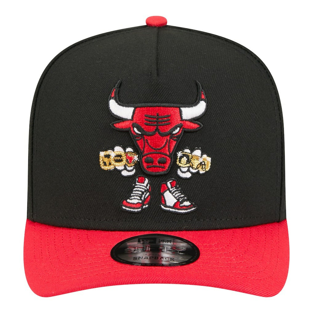 New Era - Chicago Bulls Injection Cartoon Logo A-Frame 9FIFTY Adjustable Hat - Black