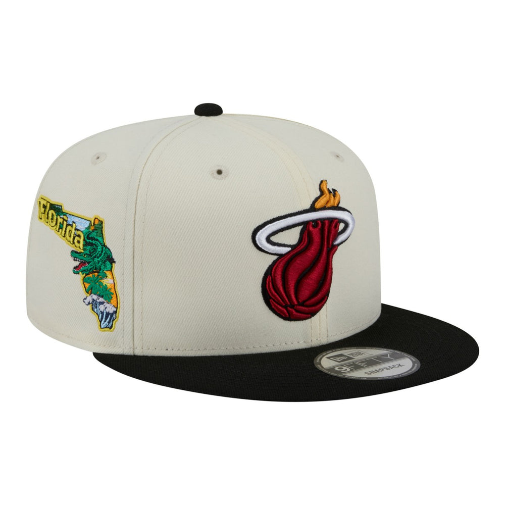 New Era - Miami Heat Injection Localized 9FIFTY Snapback Hat - White