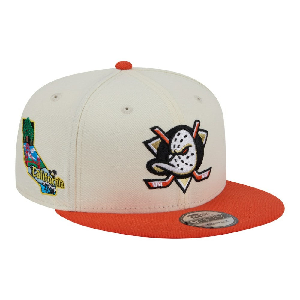 Anaheim Ducks - New Era Injection Localized Two-Tone 9FIFTY Snapback Hat White/Orange