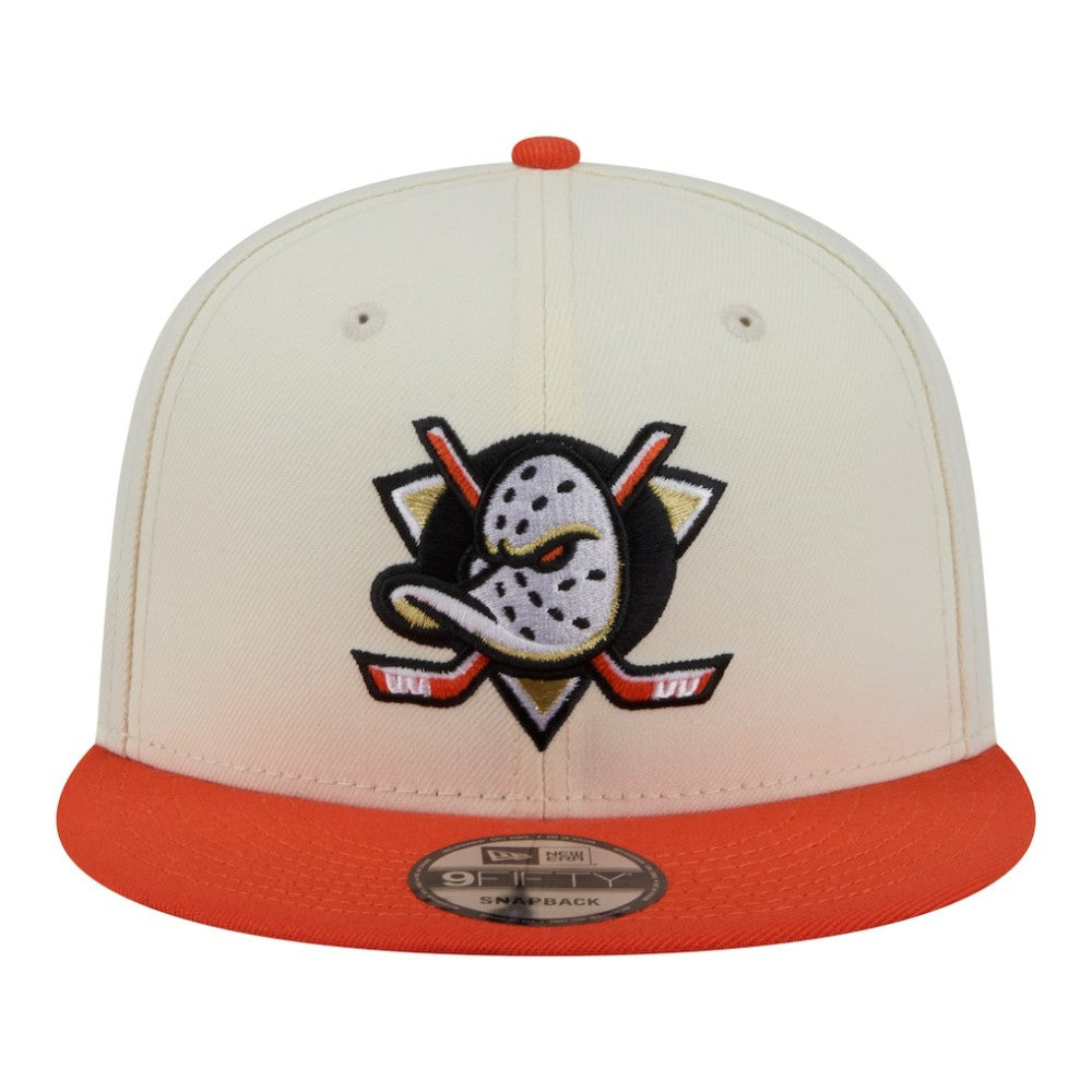 Anaheim Ducks - New Era Injection Localized Two-Tone 9FIFTY Snapback Hat White/Orange