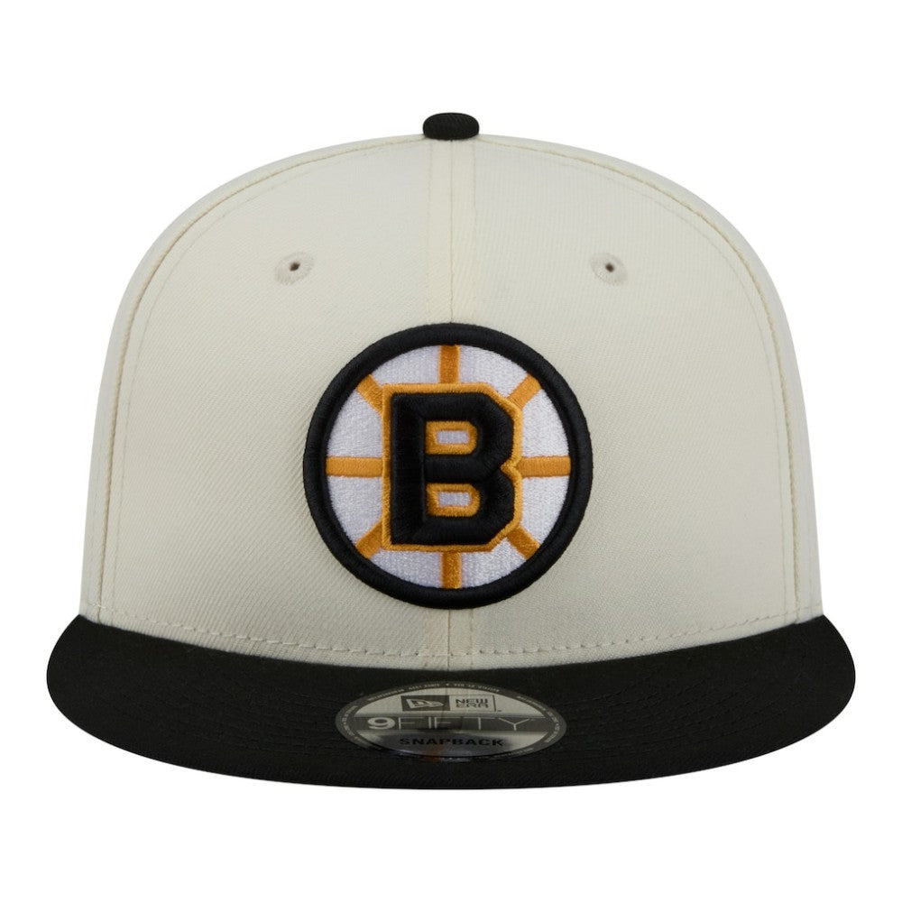 Boston Bruins New Era Injection Localized Two-Tone 9FIFTY Snapback Hat White/Black