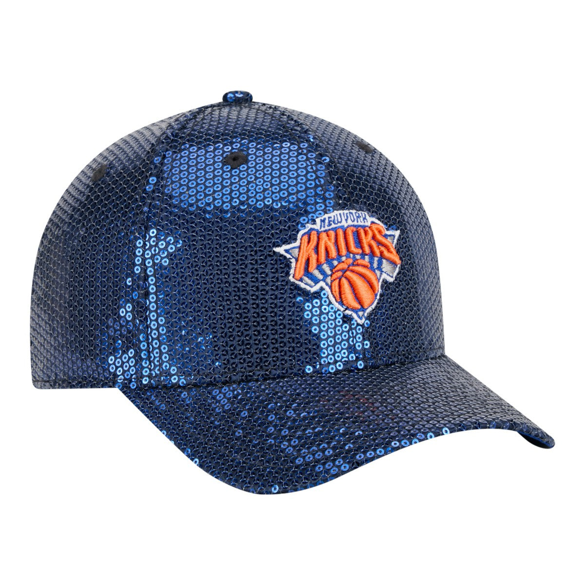 New Era - New York Knicks Women's Sequin M-Crown 9FORTY Adjustable Hat - Blue