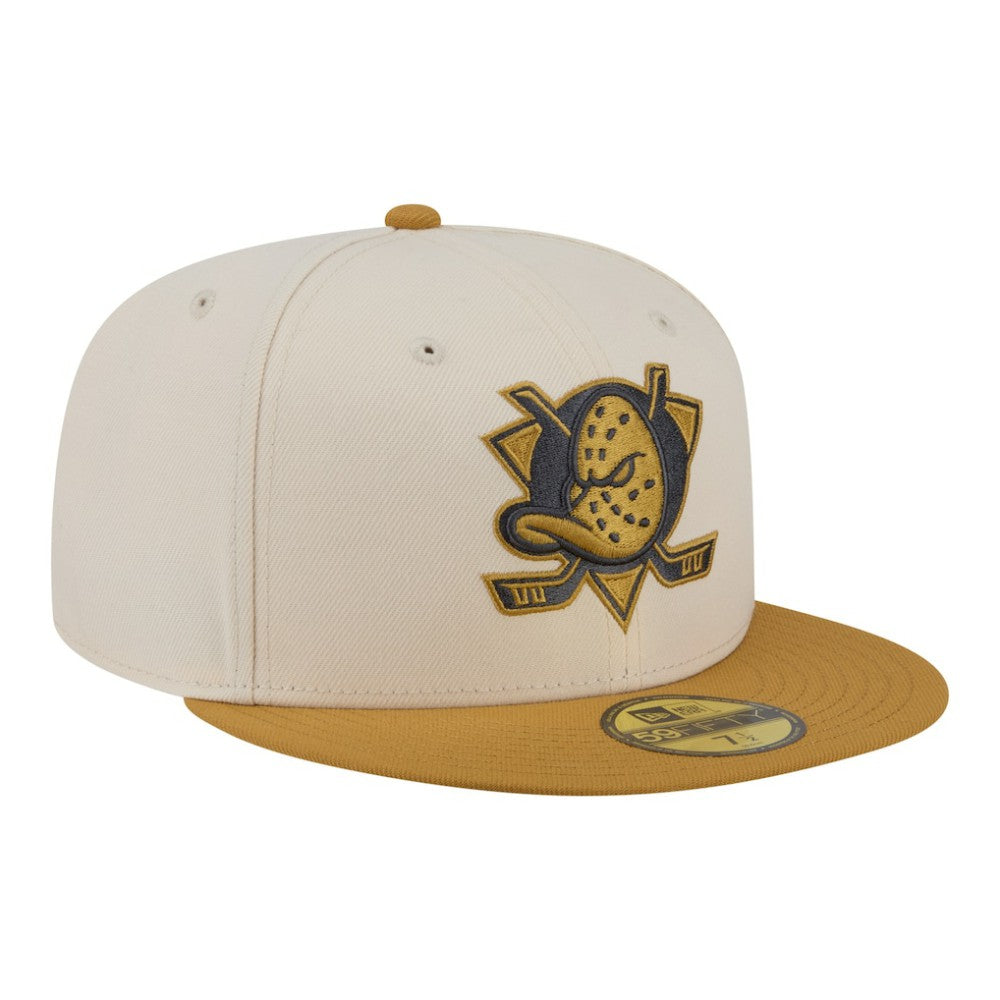 Anaheim Ducks - New Era Colorpack Two-Tone 59FIFTY Fitted Hat Cream/Tan