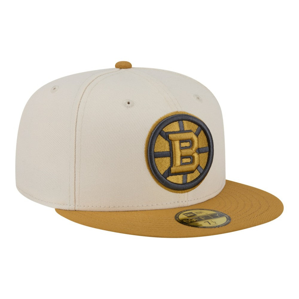 Boston Bruins New Era Colorpack Two-Tone 59FIFTY Fitted Hat Cream/Tan