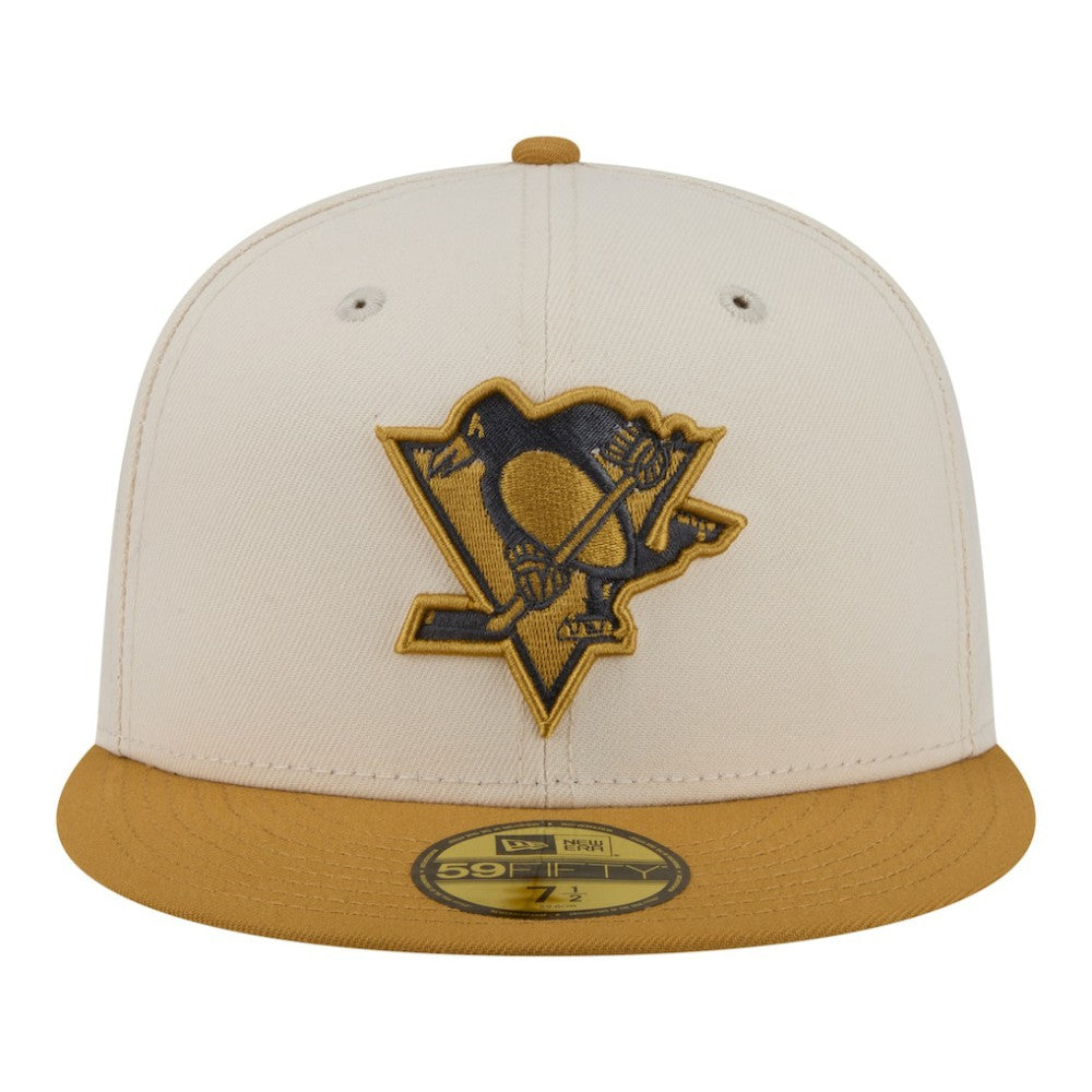 Pittsburgh Penguins New Era Colorpack Two-Tone 59FIFTY Fitted Hat Cream/Tan