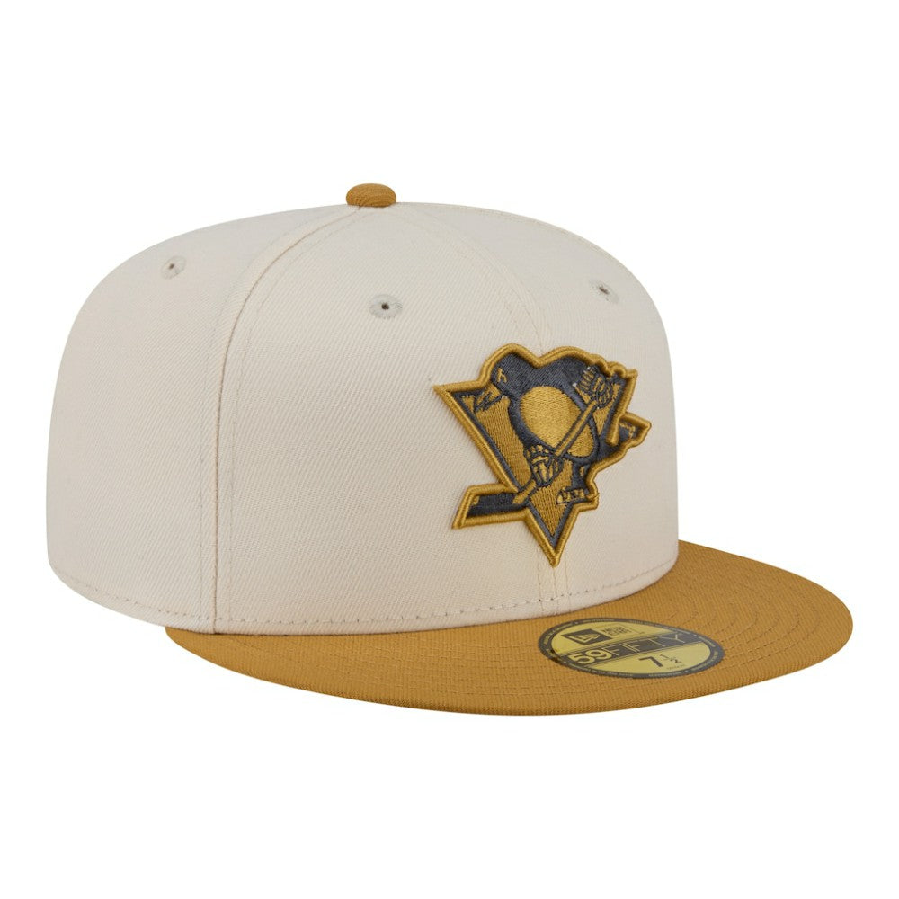 Pittsburgh Penguins New Era Colorpack Two-Tone 59FIFTY Fitted Hat Cream/Tan