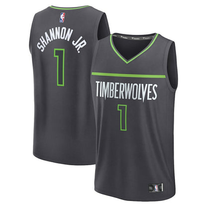 Terrence Shannon Jr. Minnesota Timberwolves Fast Break Replica Jersey - Statement Edition - Anthracite | NBA Jerseys