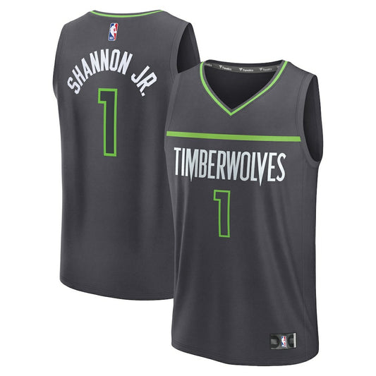 Terrence Shannon Jr. Minnesota Timberwolves Fast Break Replica Jersey - Statement Edition - Anthracite | NBA Jerseys