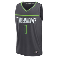 Fanatics - Terrence Shannon Jr. Minnesota Timberwolves Fast Break Replica Jersey - Statement Edition - Anthracite
